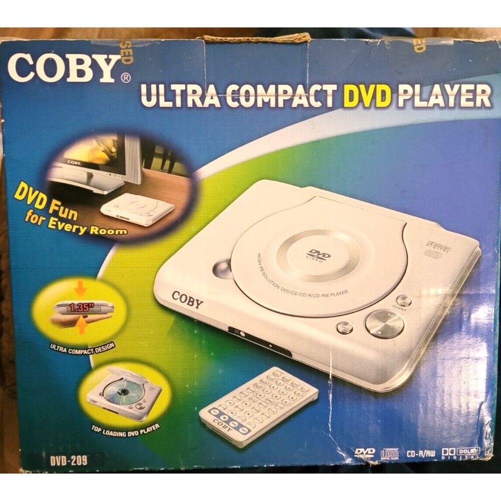 Coby Ultra Compact New DVD Player Model: DVD-209 Slim Design Top Load